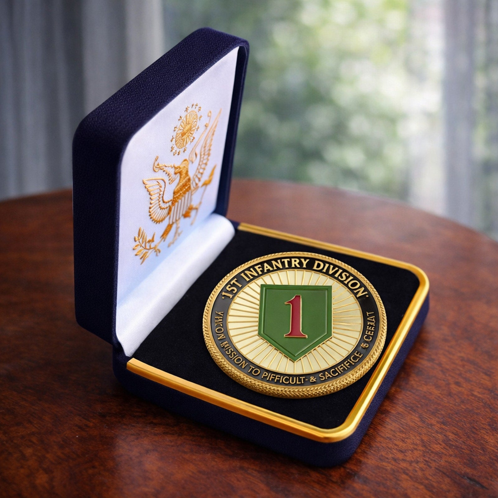 U.S. Army 1st Infantry Division Challenge Coin with Case ·FAST SHIPPING· ·NEW·
