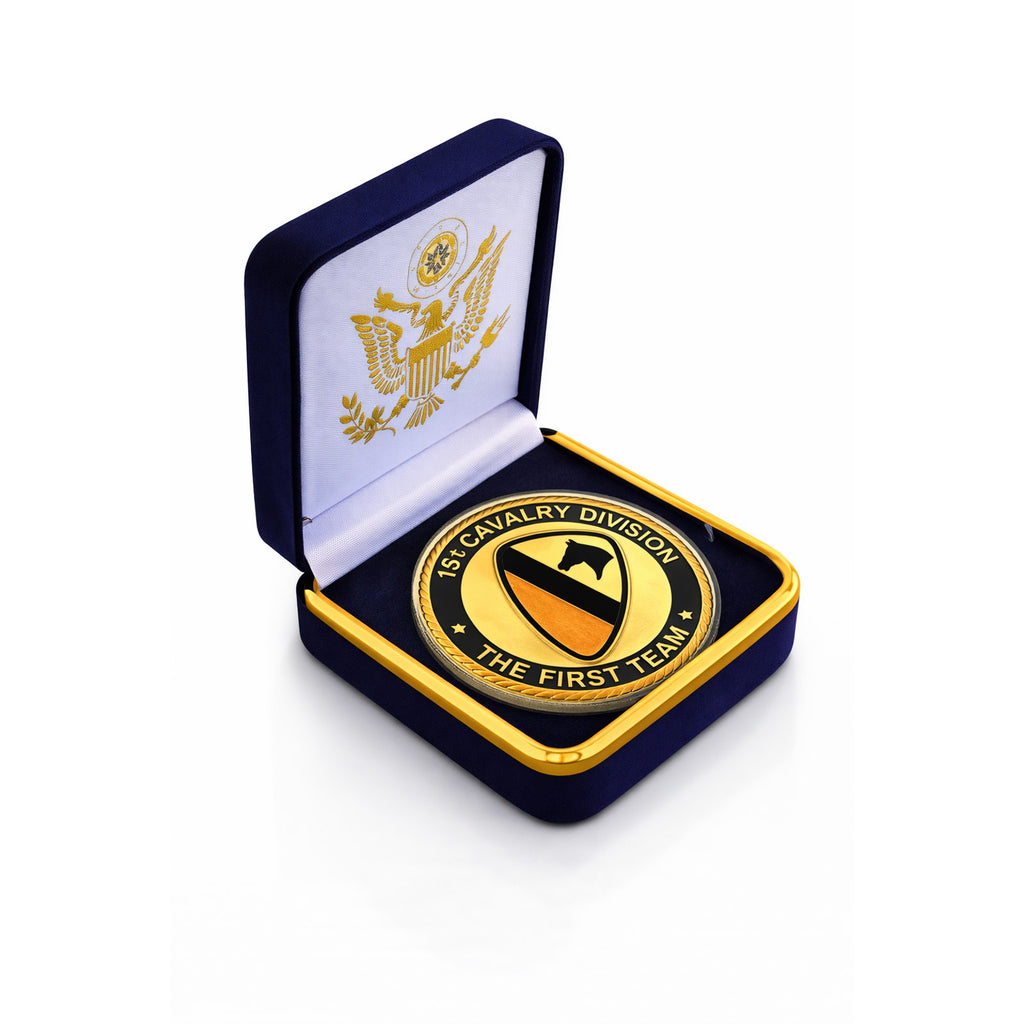 U.S. Army 1st Cavalry Division Challenge Coin with Case ·FAST SHIPPING· ·NEW·