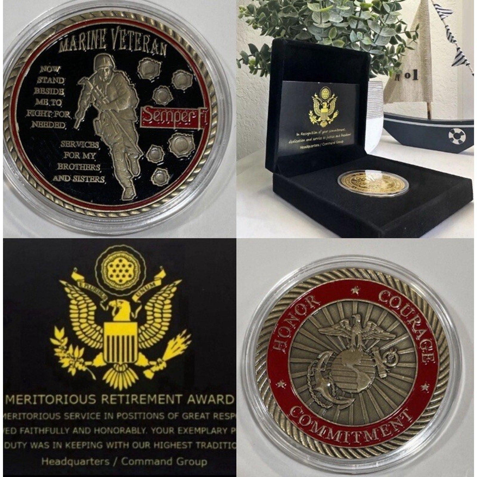 U.S. Marine VETERAN Honorably Discharge Official LIC 2023125 W/ Retirement Award