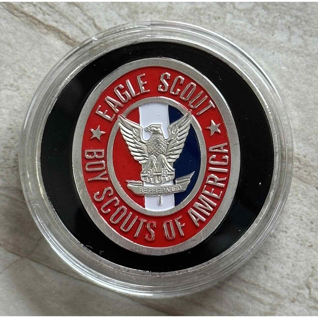 EAGLE SCOUT Challenge Coin with velvet presentation case