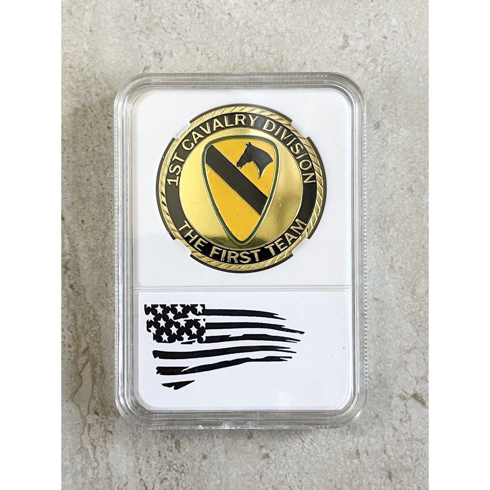 Army 1st Cavalry Division Challenge Coin, Come With Case , Fast Shipping