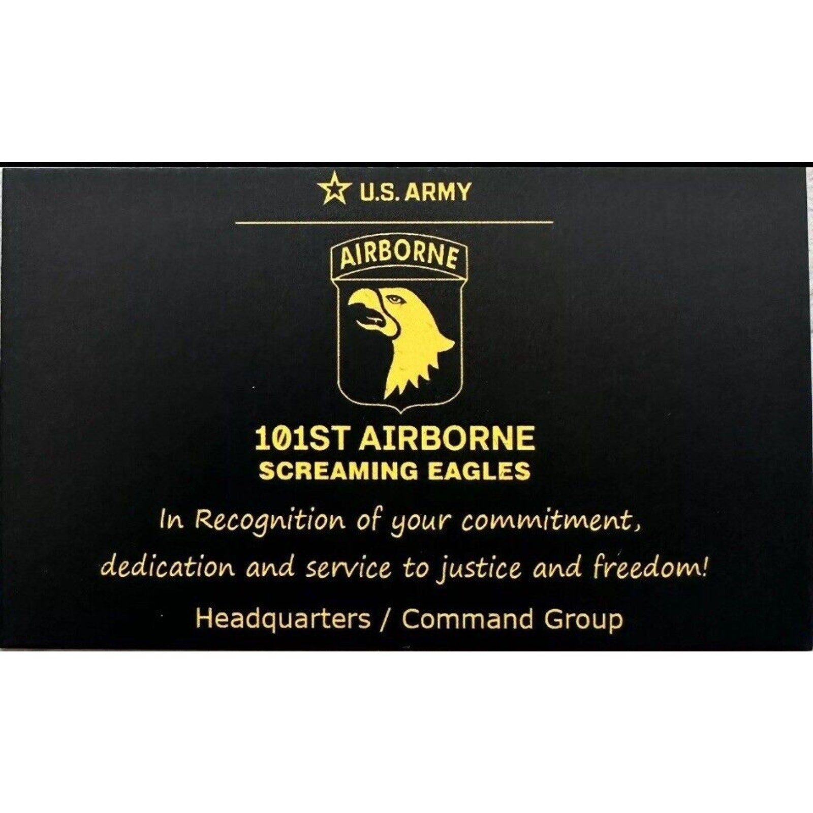 Challenge coin US ARMY 101th Airborne Division Screaming Eagles Challenge Coin