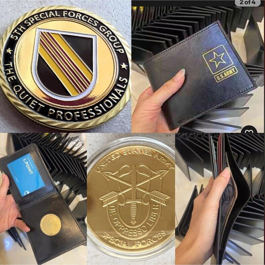 U S ARMY 5th SPECIAL FORCES GROUP (Airborne) With Credential coin holder wallet