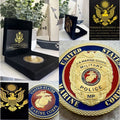 US MARINE CORPS MILITARY POLICE Challenge Coin With Retirement Award