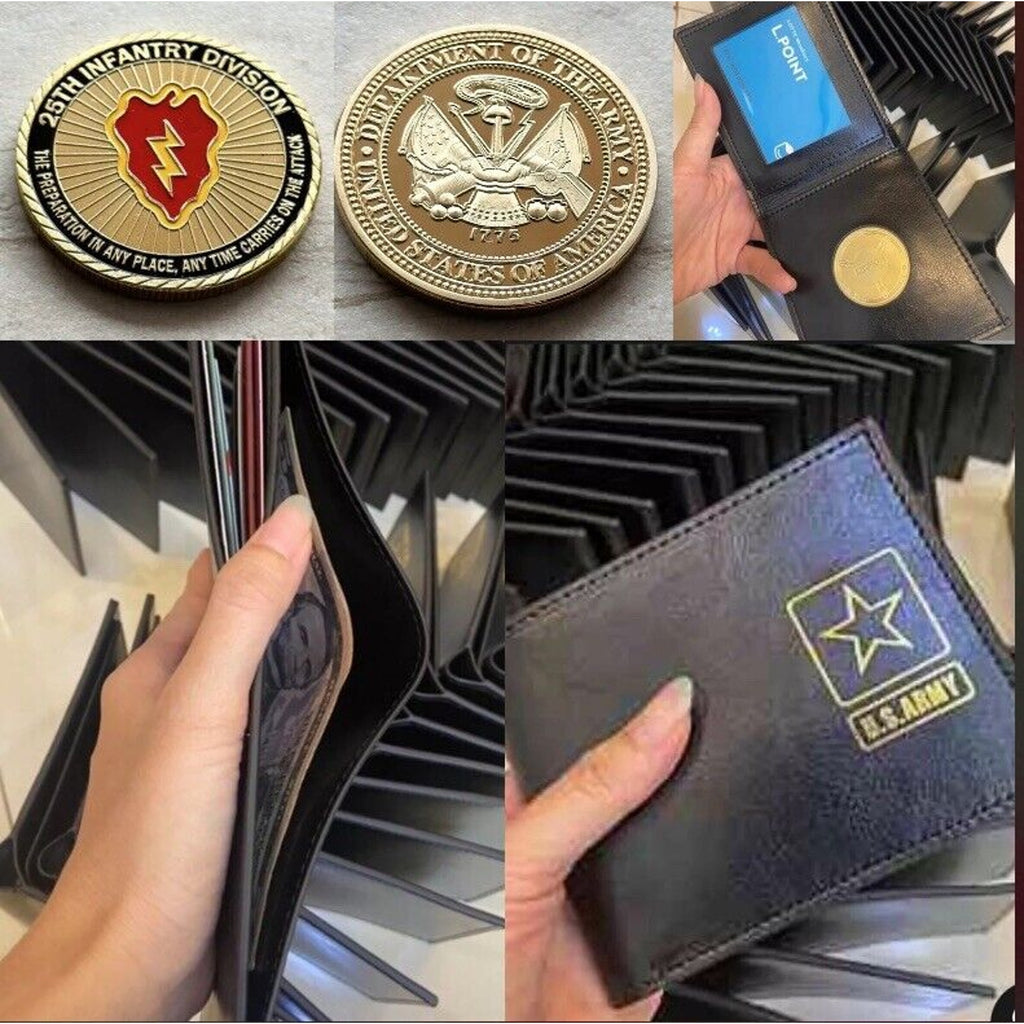 US Army 25th Twenty Fifth Infantry Division With Credential coin holder wallet