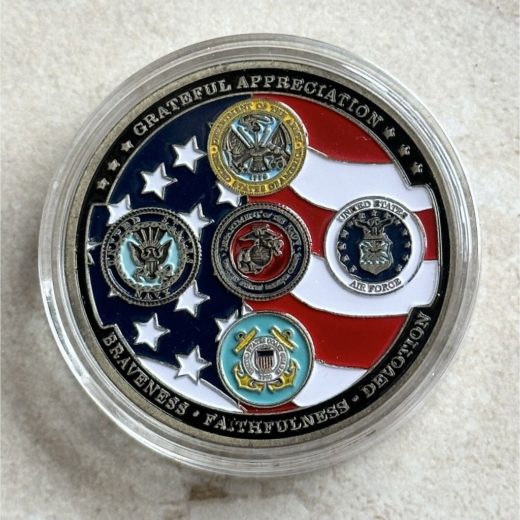 Thank You For Your Service Military USA Presidential Gift Box Coin
