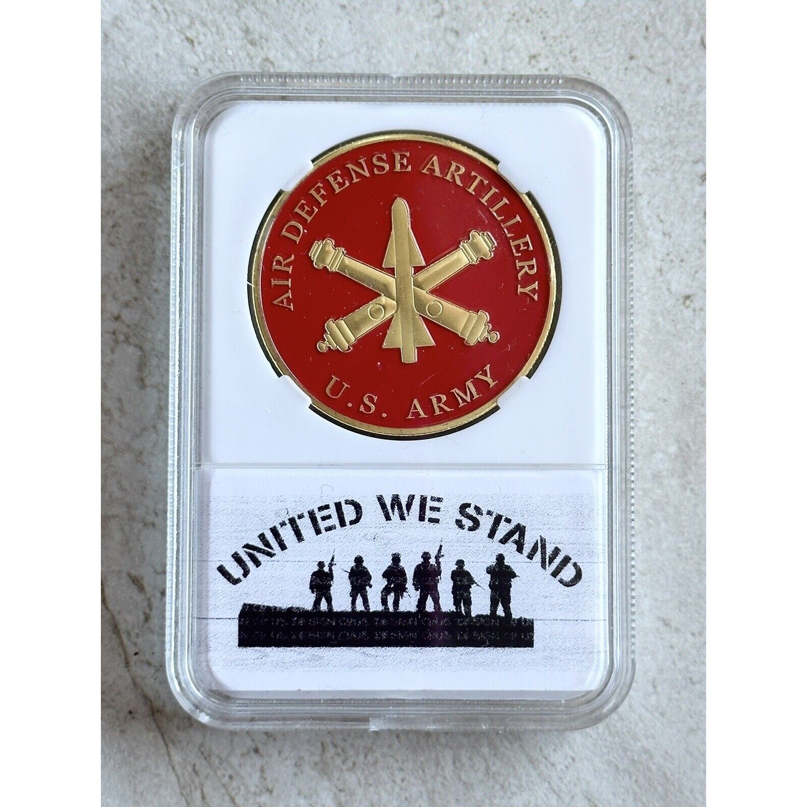 Air Defense Artillery U.S. Army Challenge Coin With Case United We Stand