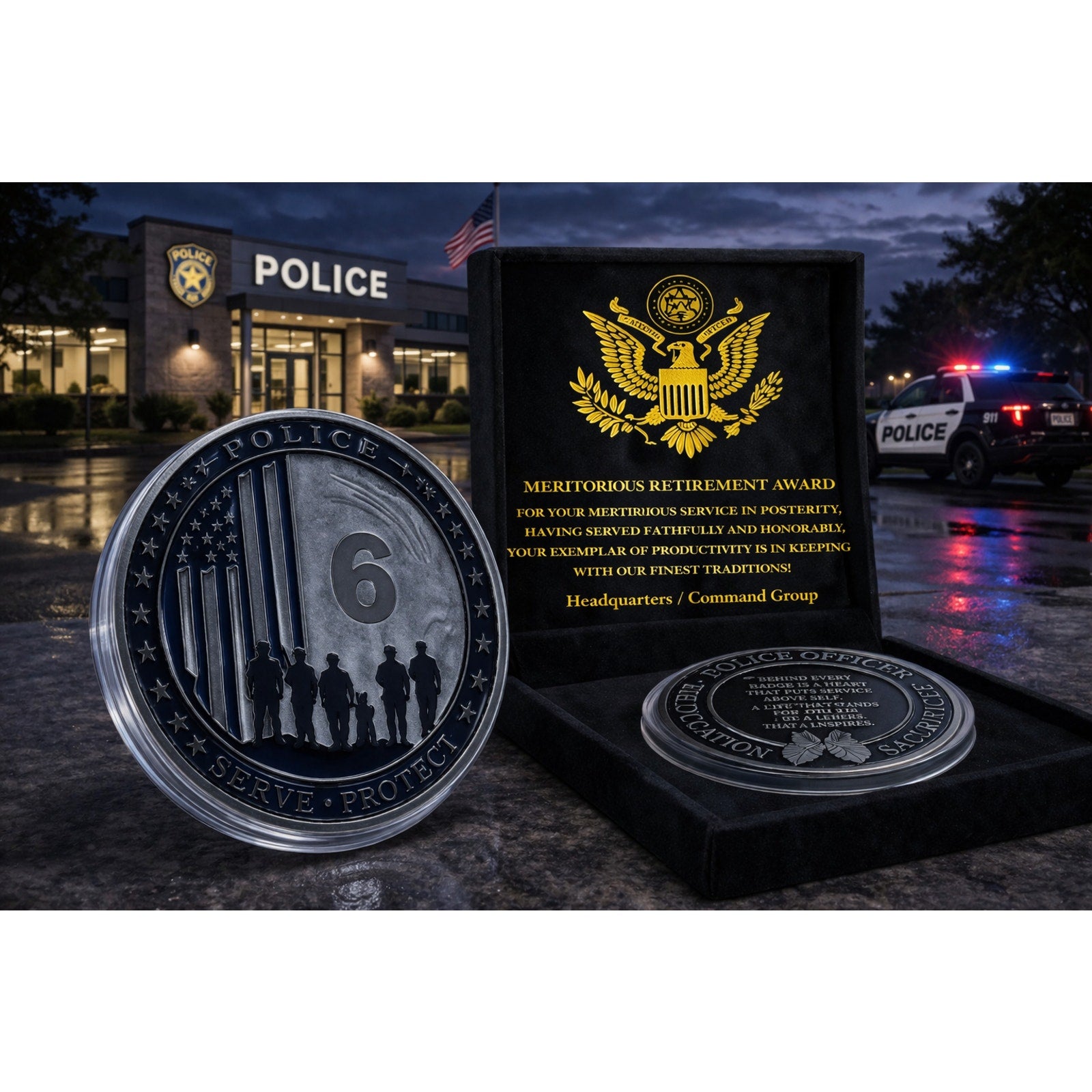 Police Officer Prayer. Challenge, Brother And Sister w/ Retirement Award