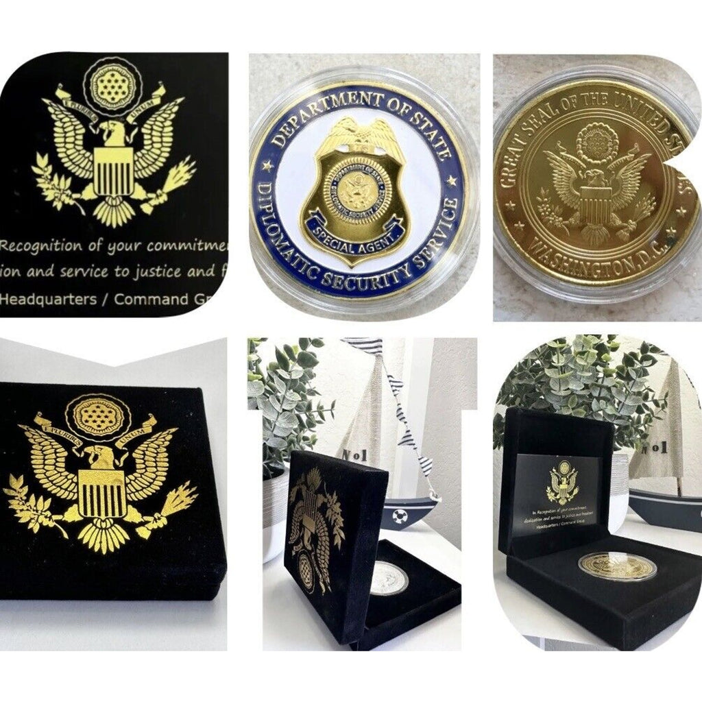 DEPARTMENT OF STATE-US Diplomatic Security Service Gold Plated-Challenge Coin