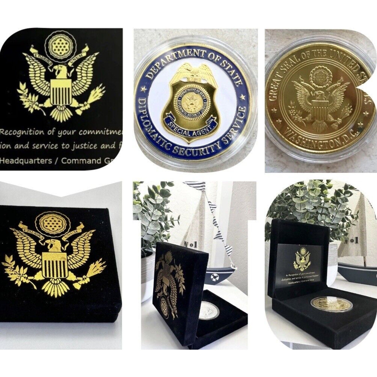 DEPARTMENT OF STATE-US Diplomatic Security Service Gold Plated-Challenge Coin