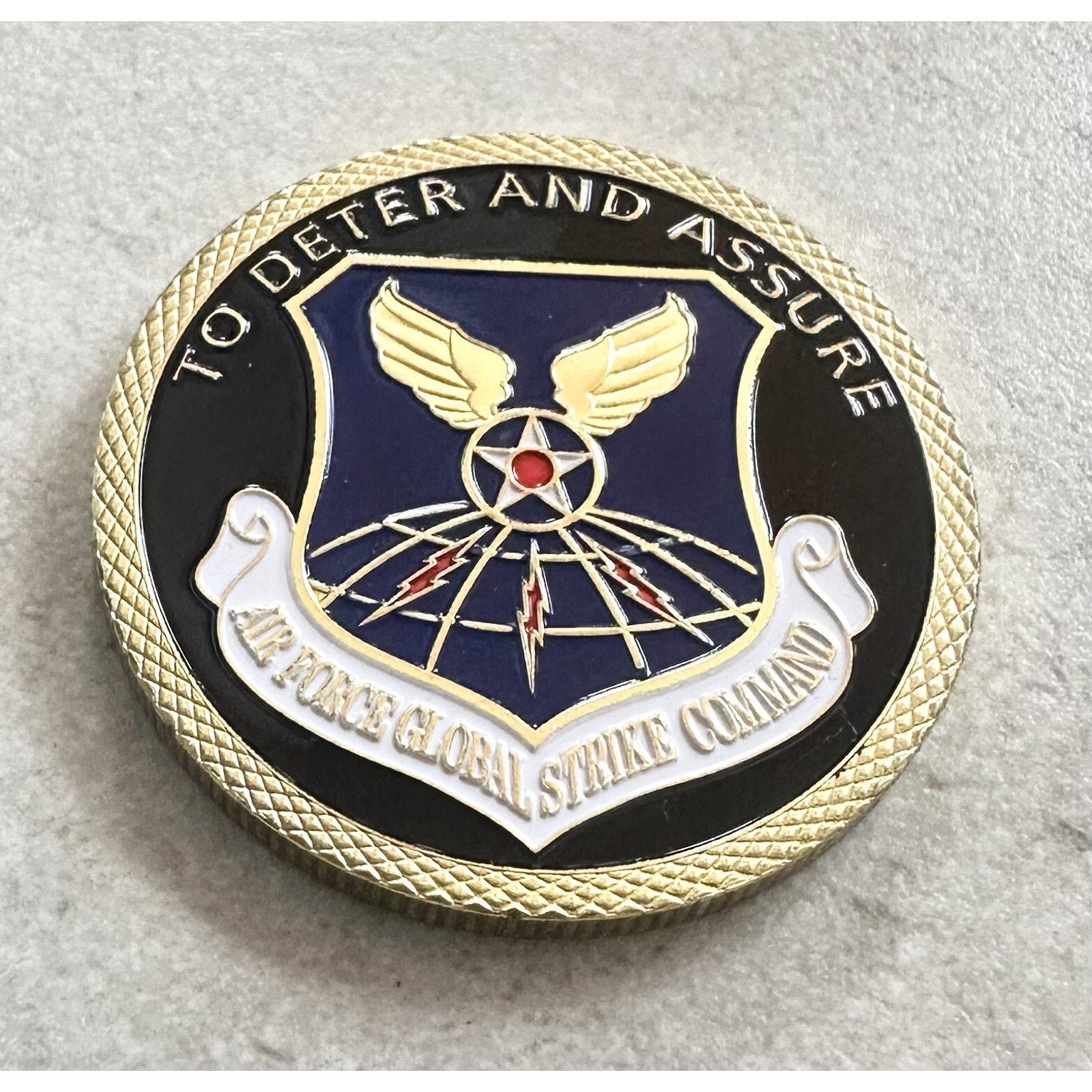 AIR FORCE GLOBAL UNIFIED STRIKE COMMAND Challenge Coin USAF w/ Retirement Award