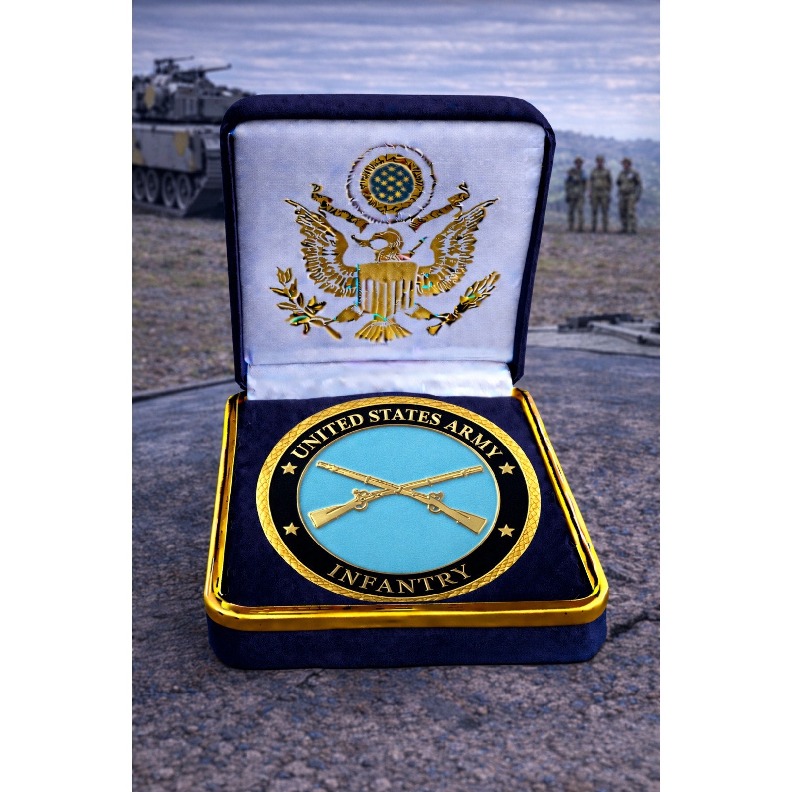 U.S. Army Infantry Challenge Coin ·FAST SHIPPING· ·NEW· with case
