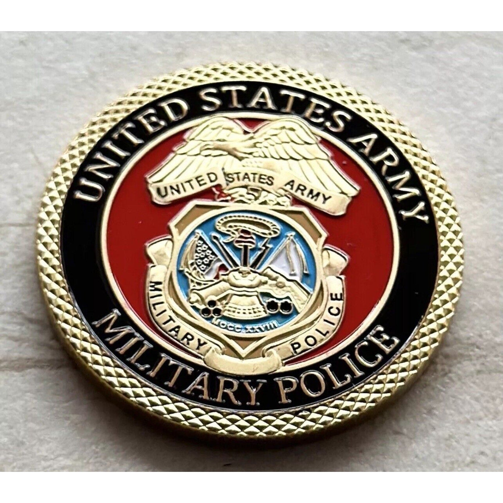2pcs Army Rank Captain O-3 And Military Police MP CHALLENGE COINS
