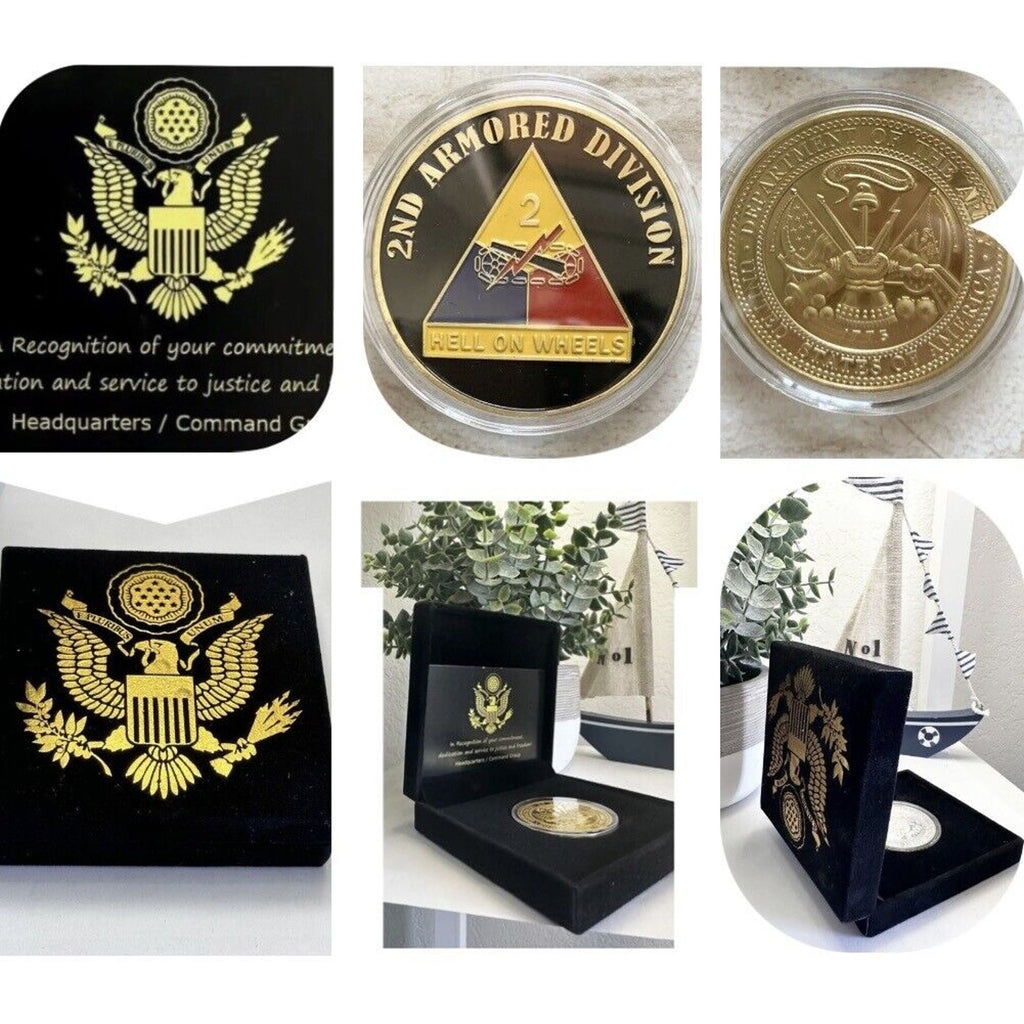 US ARMY 2nd ARMORED DIVISION Hell On Wheels Challenge Coin USA AMY