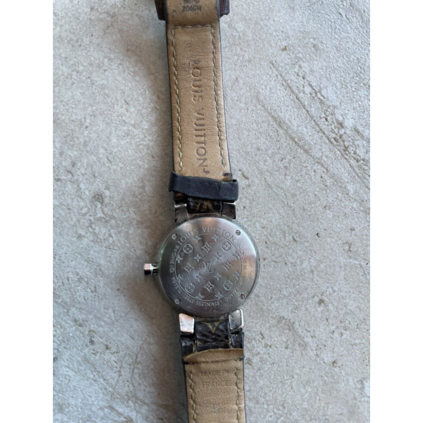 LOUIS VUITTON Tambour Slim Monogram, Quartz, 28mm, Stainless Steel Pre-owned