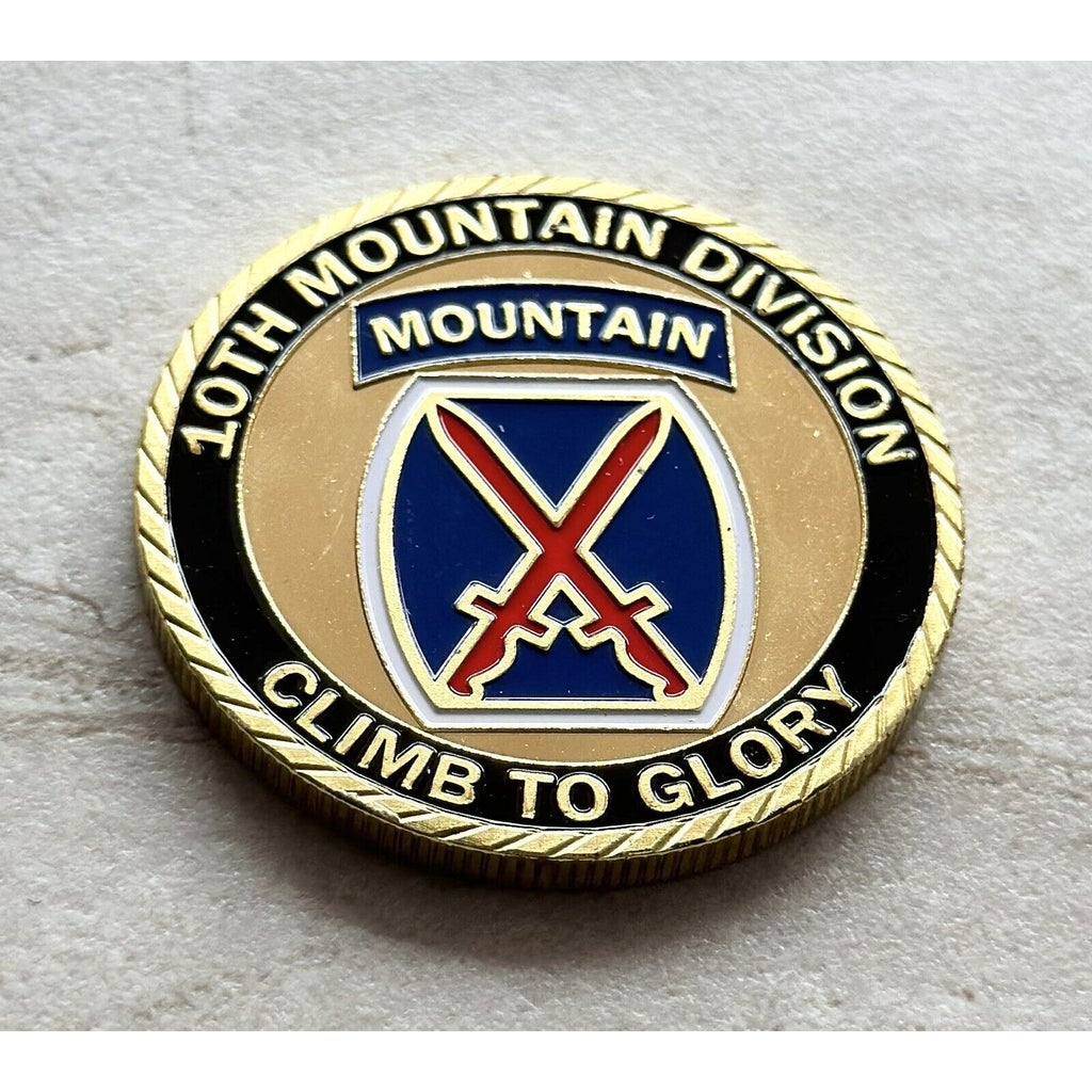 United States Army 10th Mountain Division W Certificate Velvet Box Coin