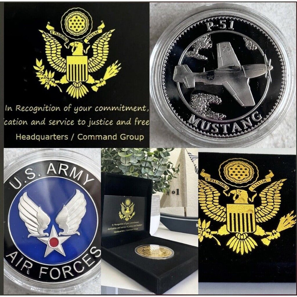 U S ARMY AIR FORCES P-51 MUSTANG Challenge Coin USA
