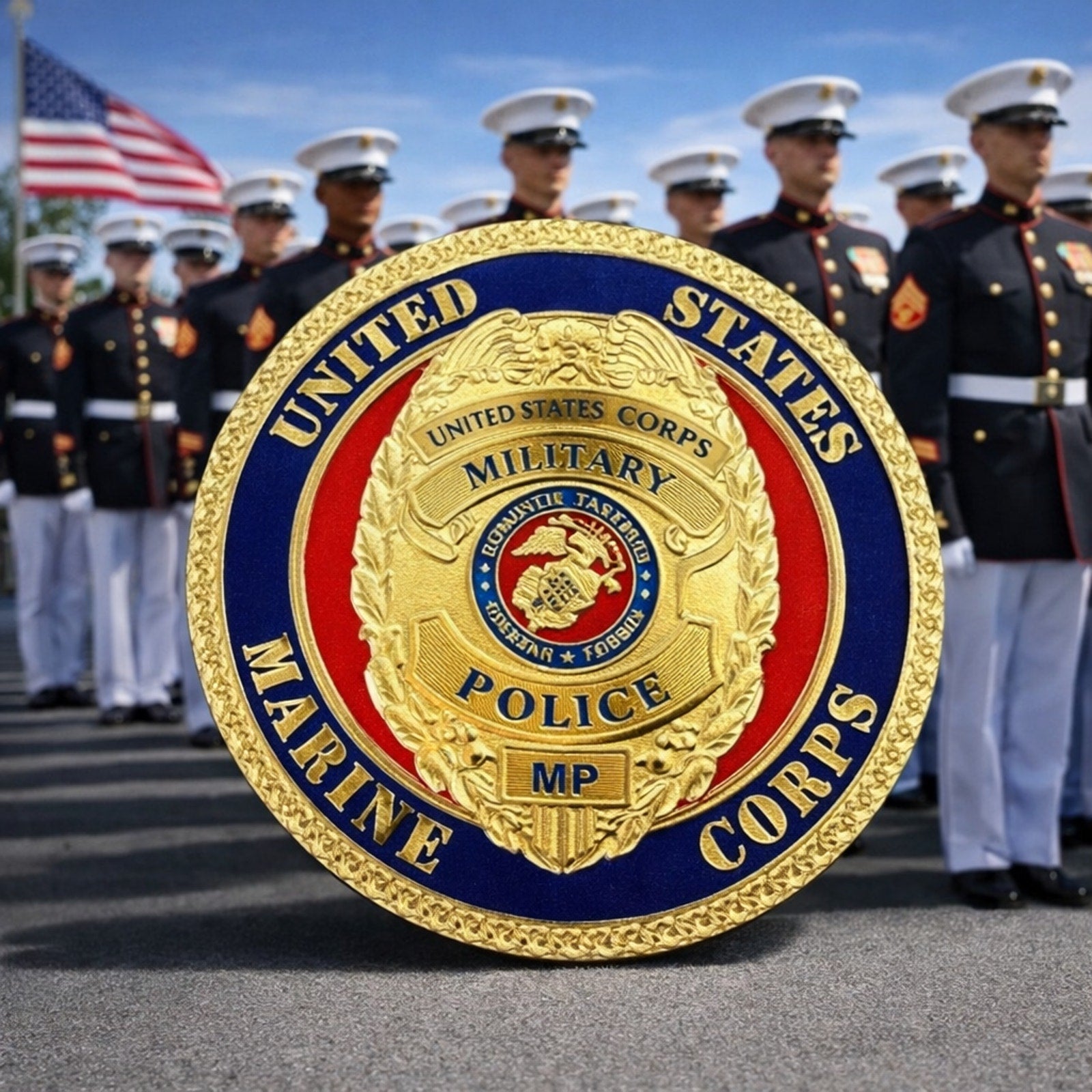 US MARINE CORPS MILITARY POLICE Challenge Coin with Case ·FAST SHIPPING· ·NEW·