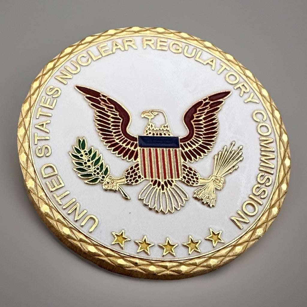 Nuclear Regulatory Commission Challenge Coin With Blue Velvet Case.