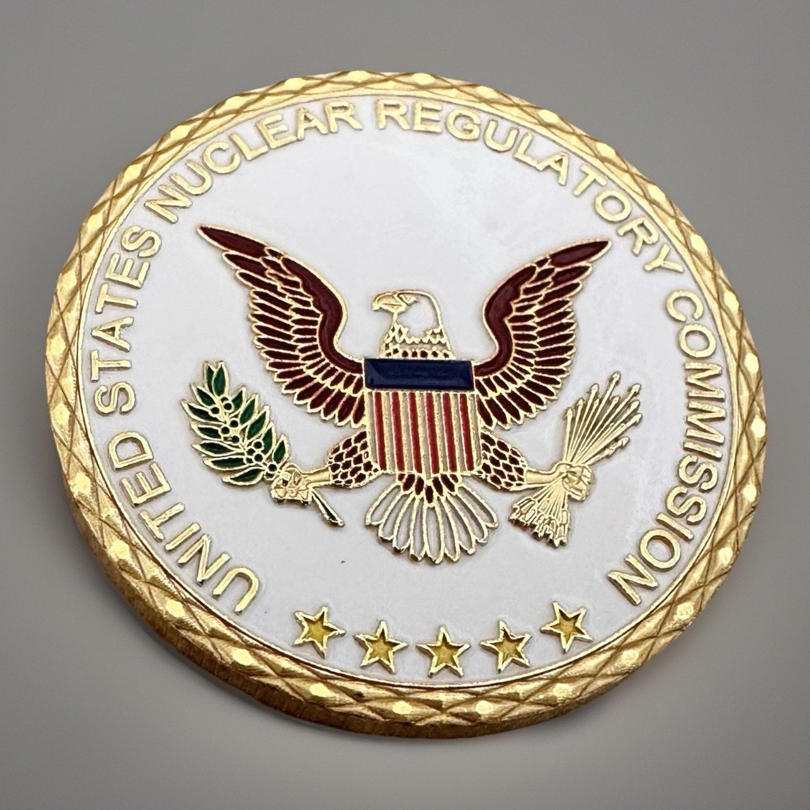 Nuclear Regulatory Commission Challenge Coin With Blue Velvet Case.