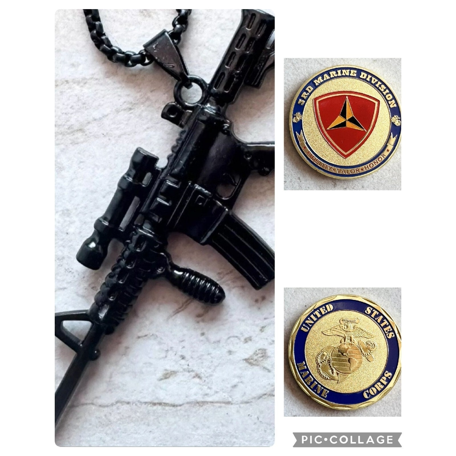 2pcs Military CORPS - 3rd DIVISION Challenge Coin And Dog Tag