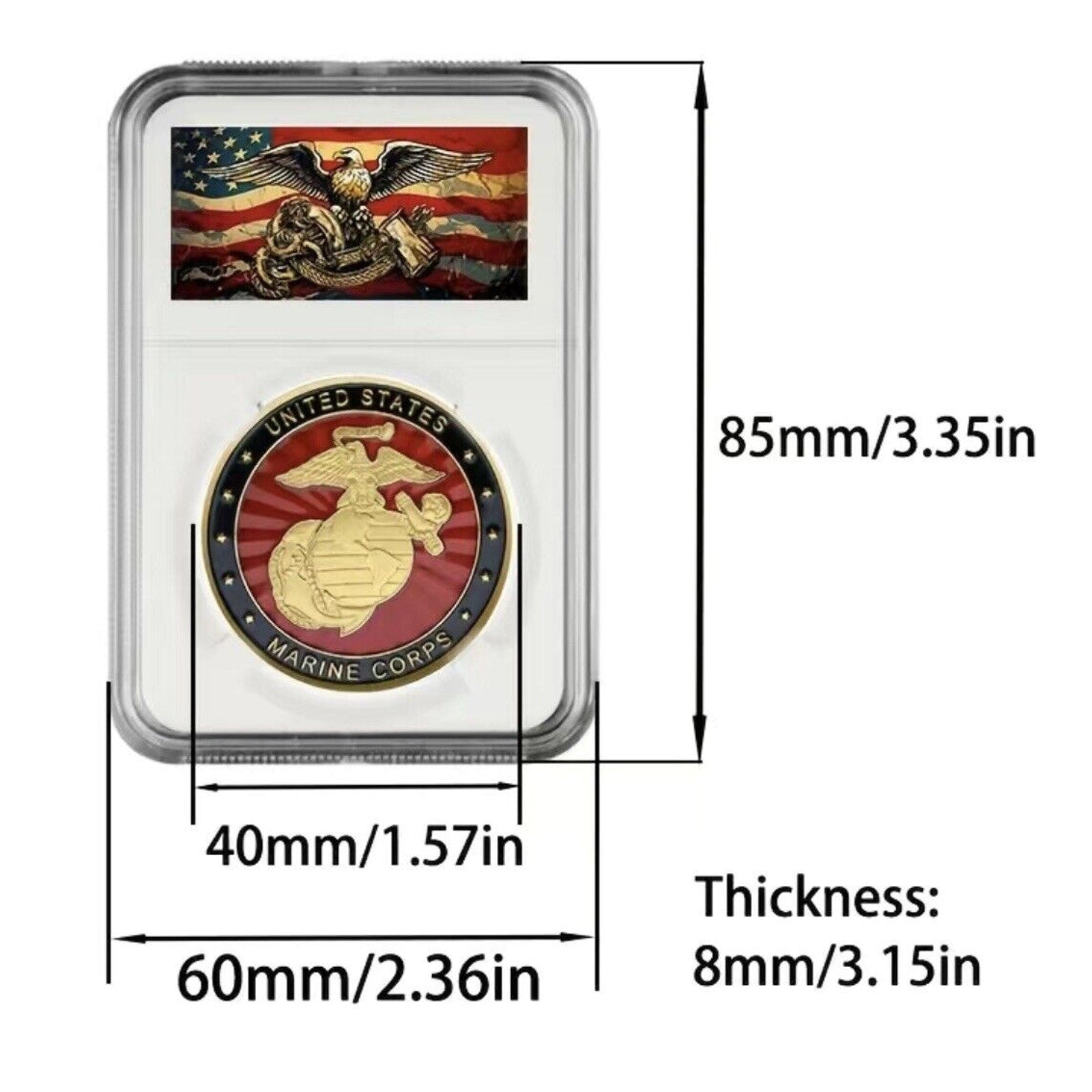 MARINE CORPS RIFLEMAN'S CREED CHALLENGE COIN Come With Case