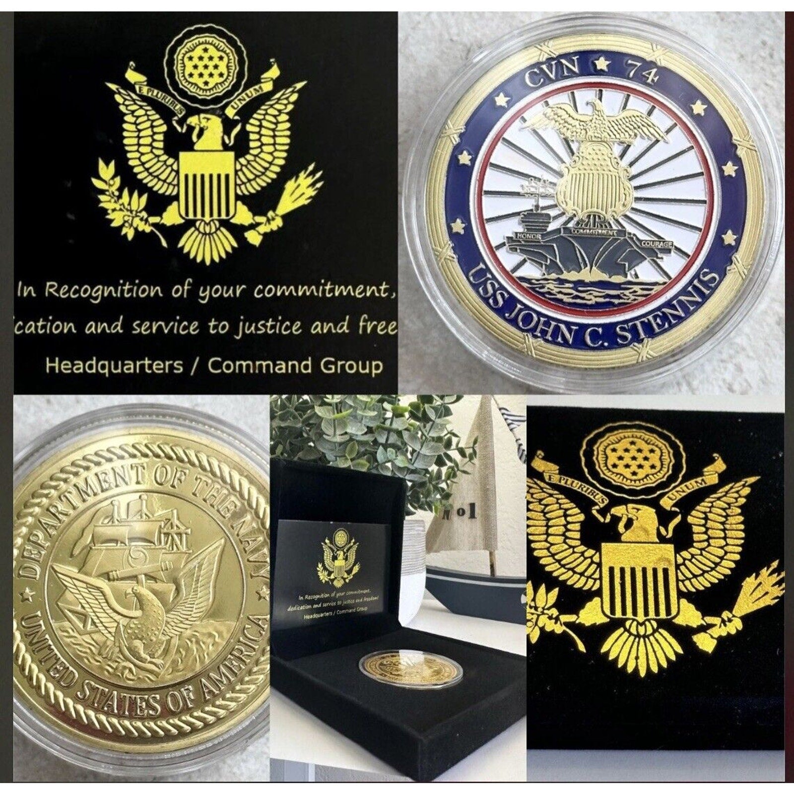 US NAVY USS JOHN C. STENNIS CVN-74 Challenge Coin USA