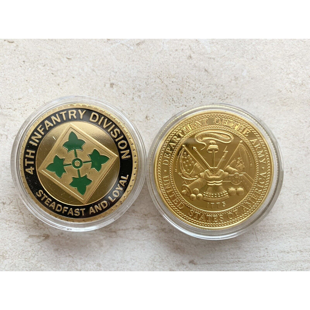US ARMY Military Fourth 4th INFANTRY DIVISION Challenge Coin USA AMY