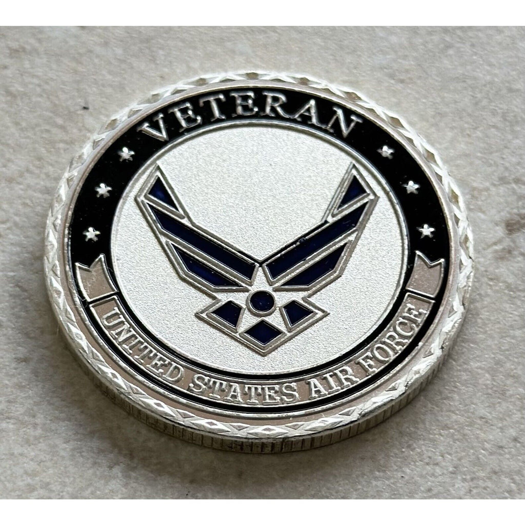 NEW USAF U.S. Air Force Veteran with eagle and flag Challenge Coin.