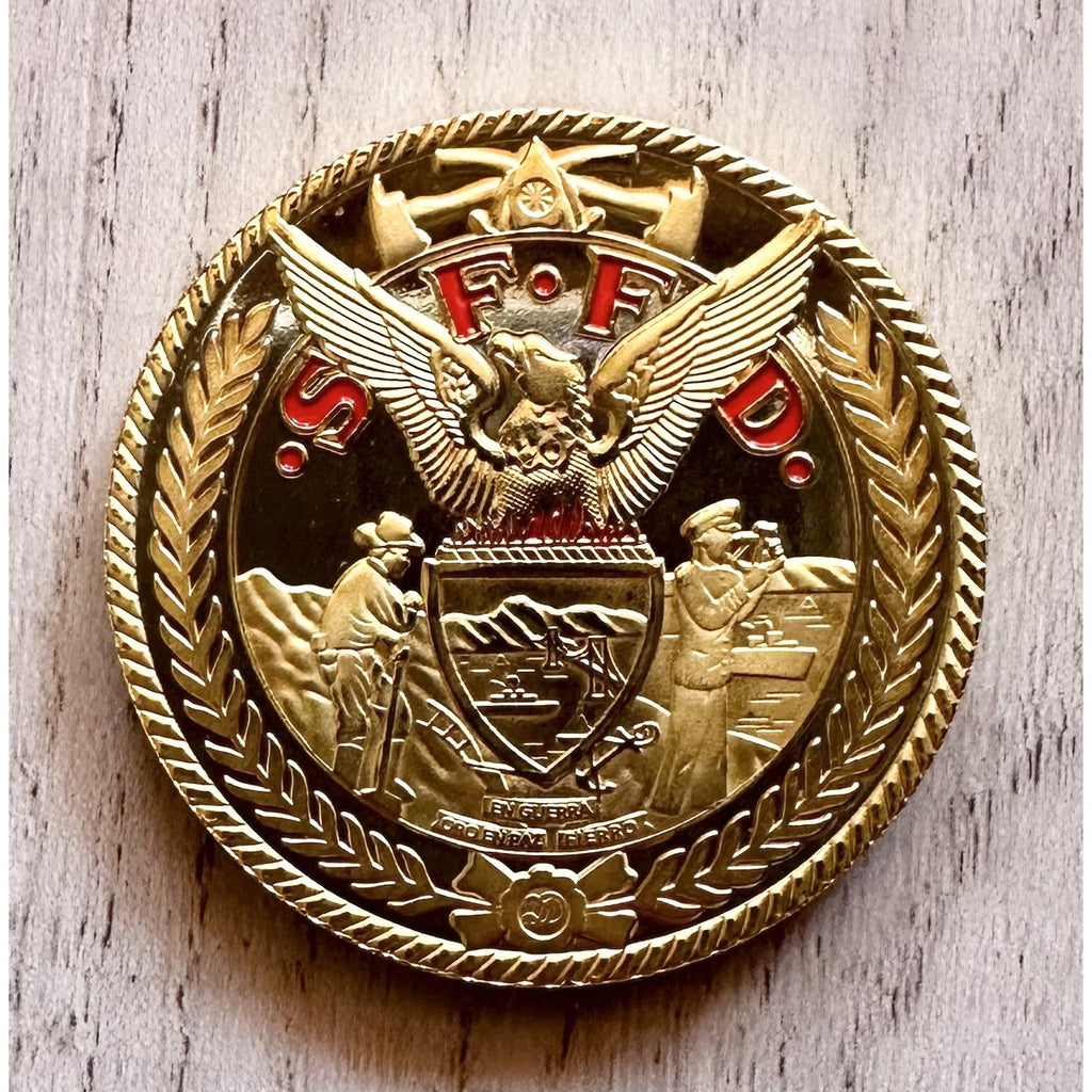 SFFD SAN FRANCISCO FIRE DEPT Challenge Coin With Retirement Award
