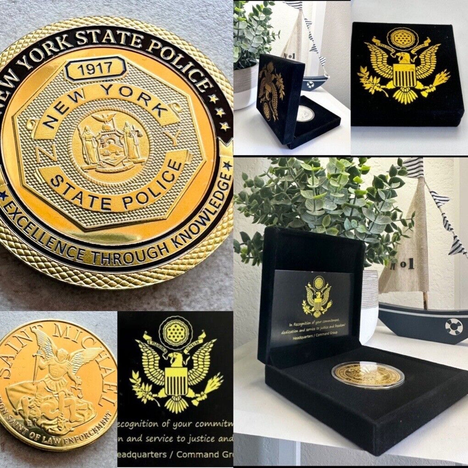 NEW YORK STATE POLICE NYSP Challenge Coin 40mm with Special Velvet Case