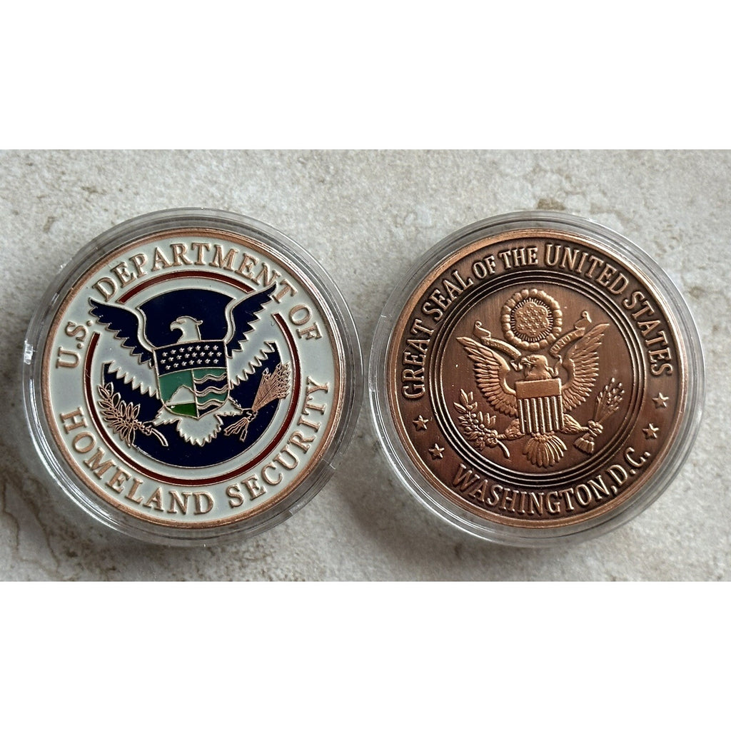 US Department Of Home land Security Challenge Coin With Retirement Award