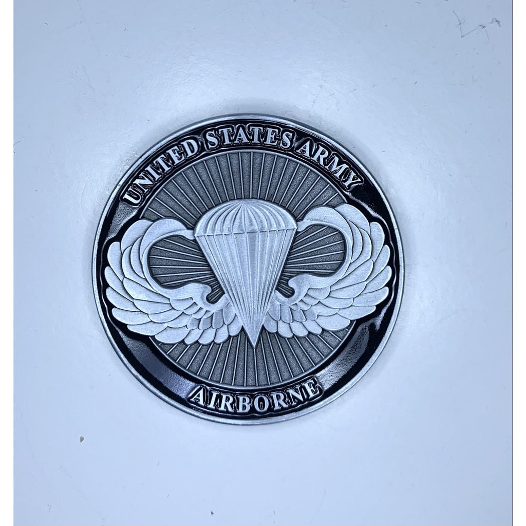 United State Army Airborne Challenge Coin, Fast Shipping w/ Retirement Award