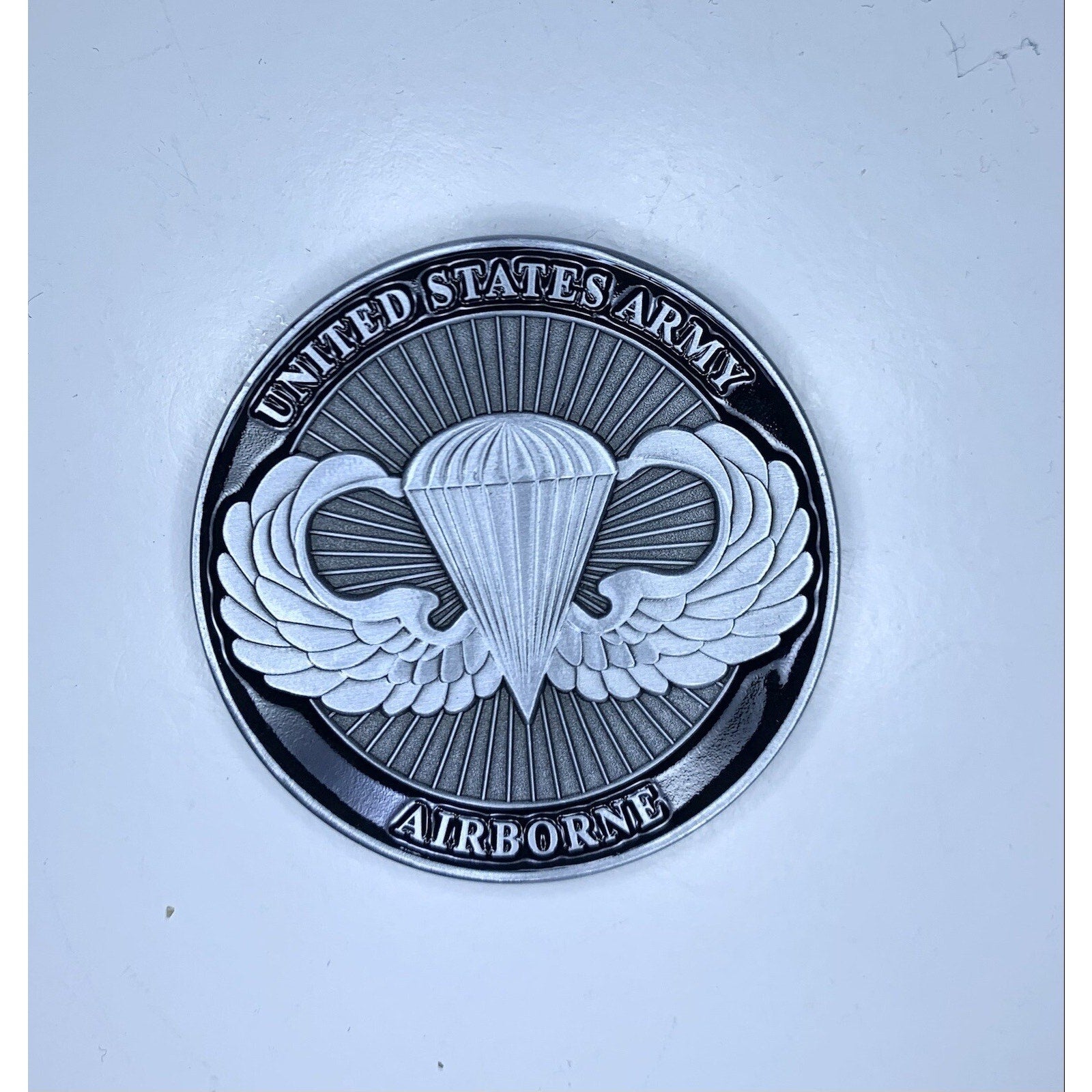 United State Army Airborne Challenge Coin, Fast Shipping w/ Retirement Award