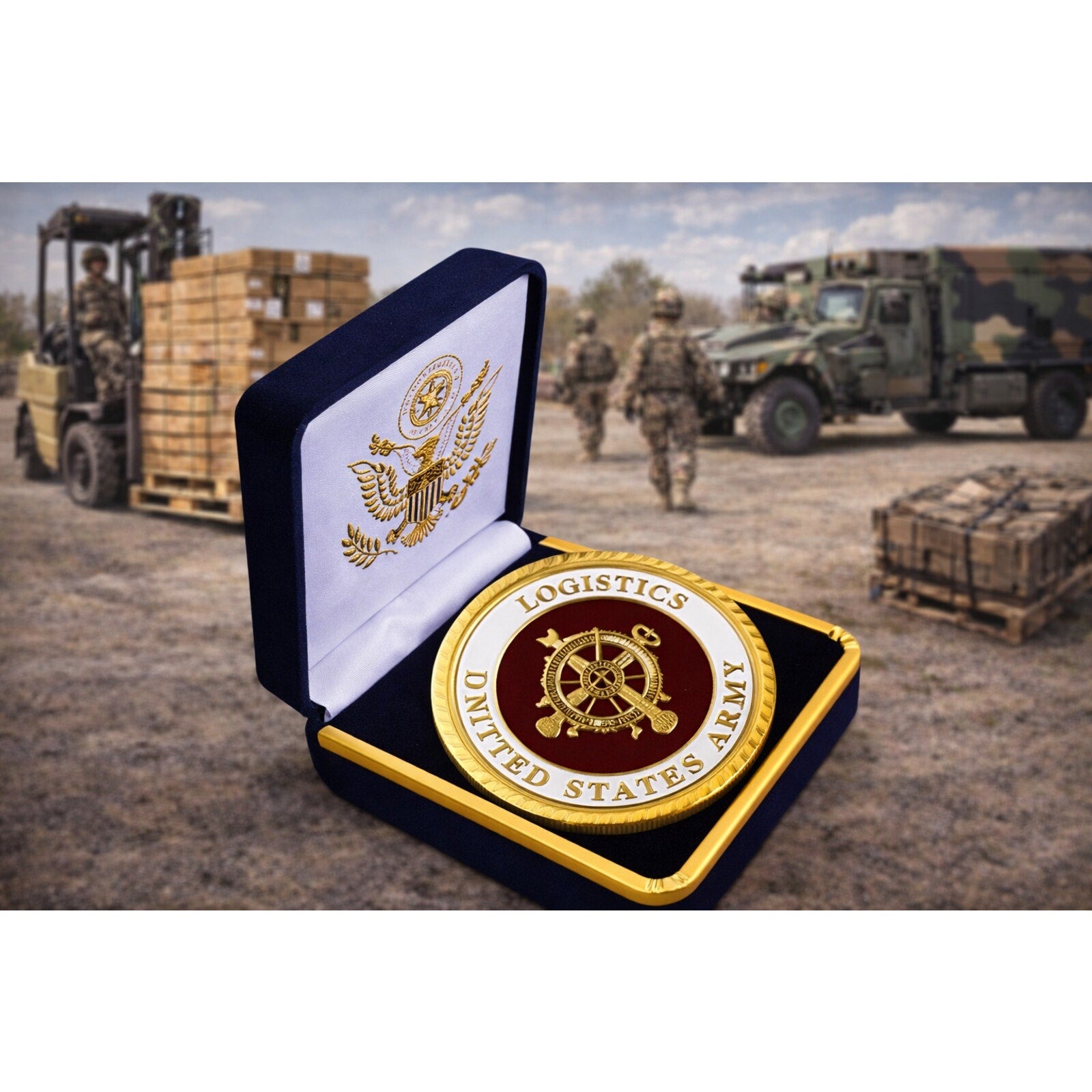 U.S. Army Logistics Corps Challenge Coin with Case ·FAST SHIPPING· ·NEW·