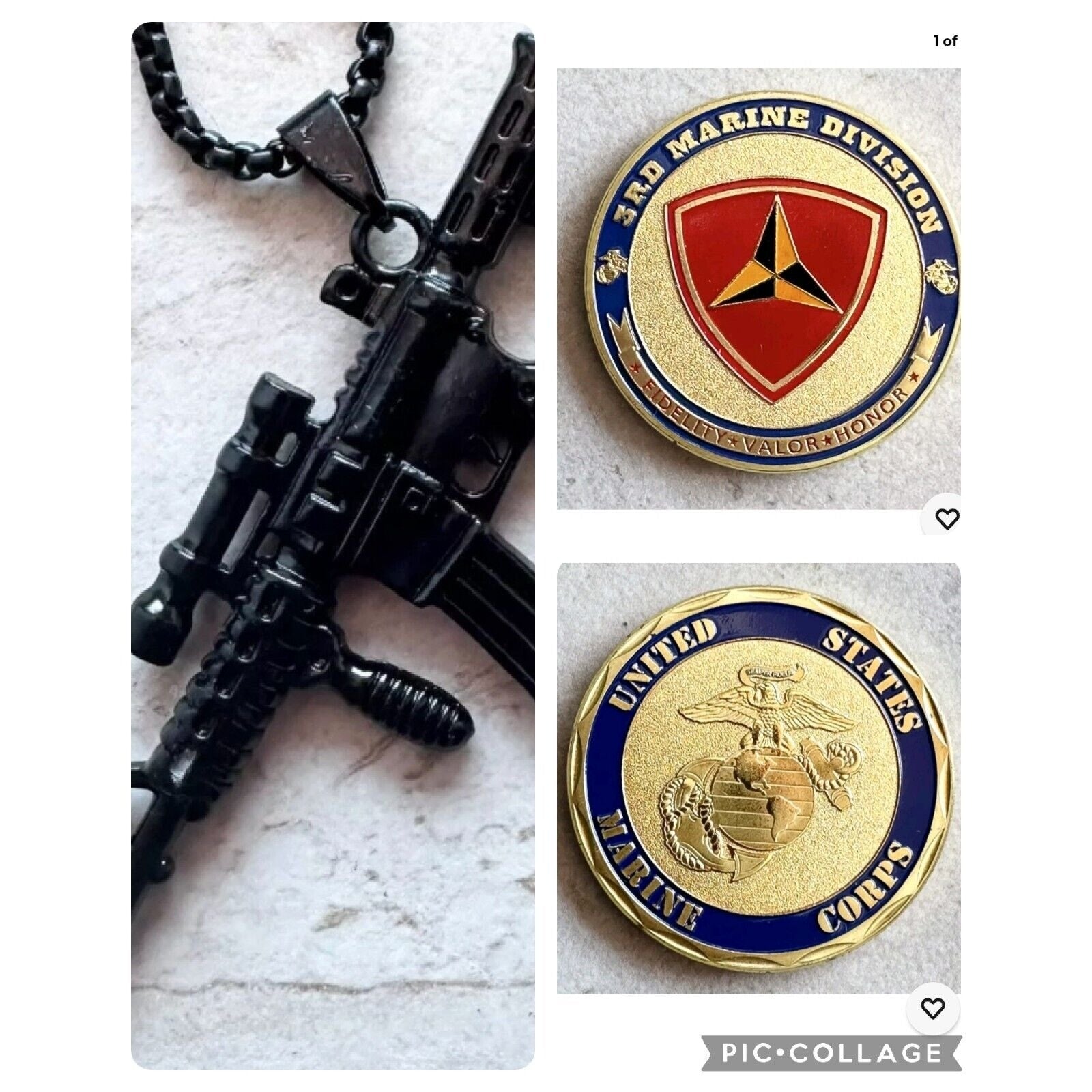 2pcs Military CORPS - 3rd DIVISION Challenge Coin And Dog Tag