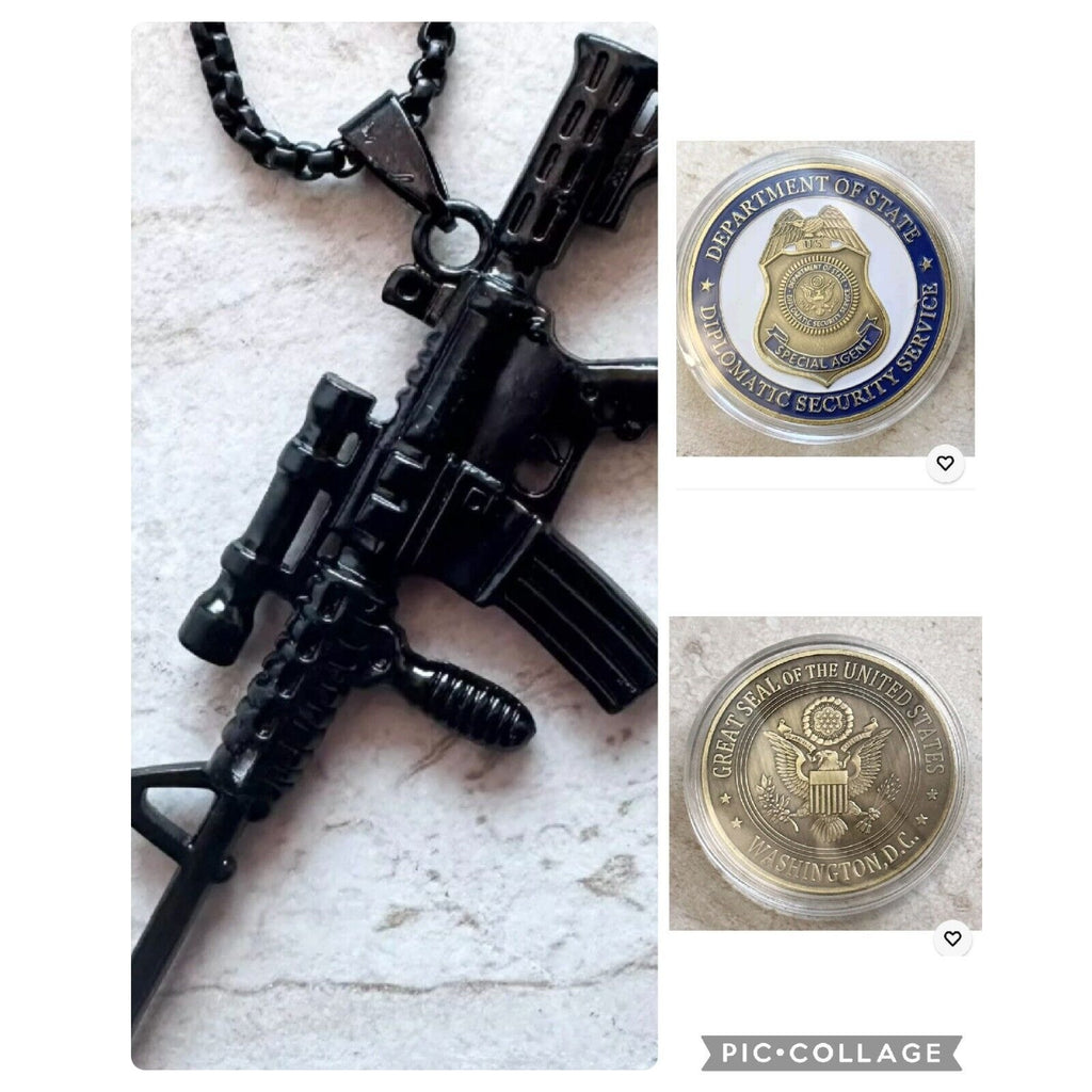 2pcs DEPARTMENT OF STATE-US Diplomatic Security Service Officer And Dog Tag