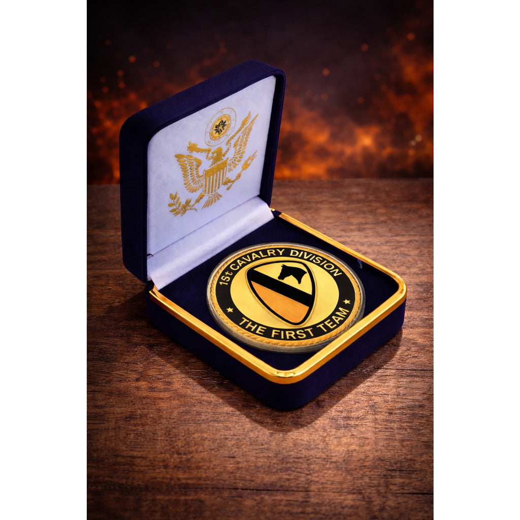 U.S. Army 1st Cavalry Division Challenge Coin with Case ·FAST SHIPPING· ·NEW·