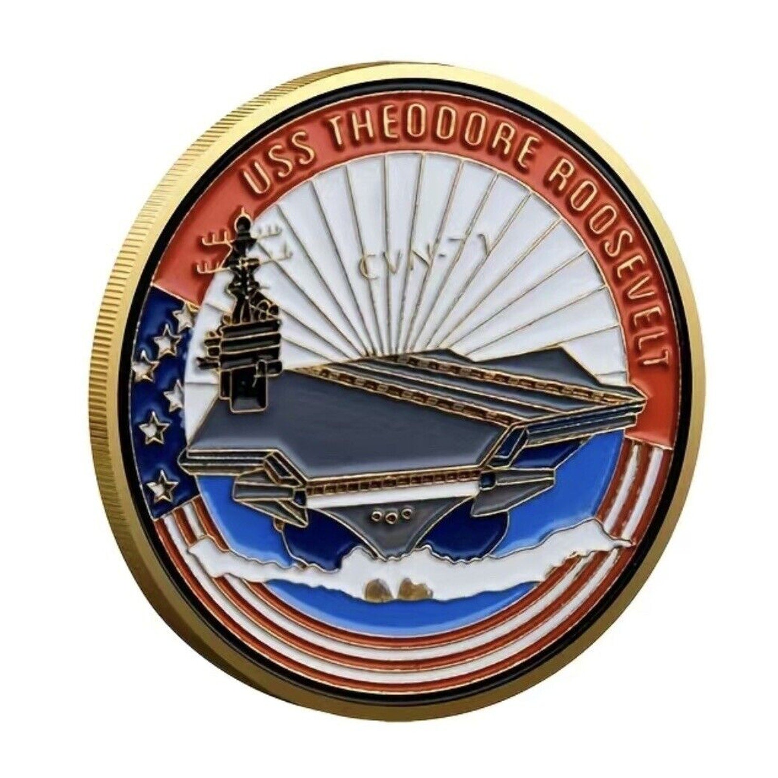 US NAVY - USS THEODORE ROOSEVELT Aircraft Carrier CVN-Coin-USN