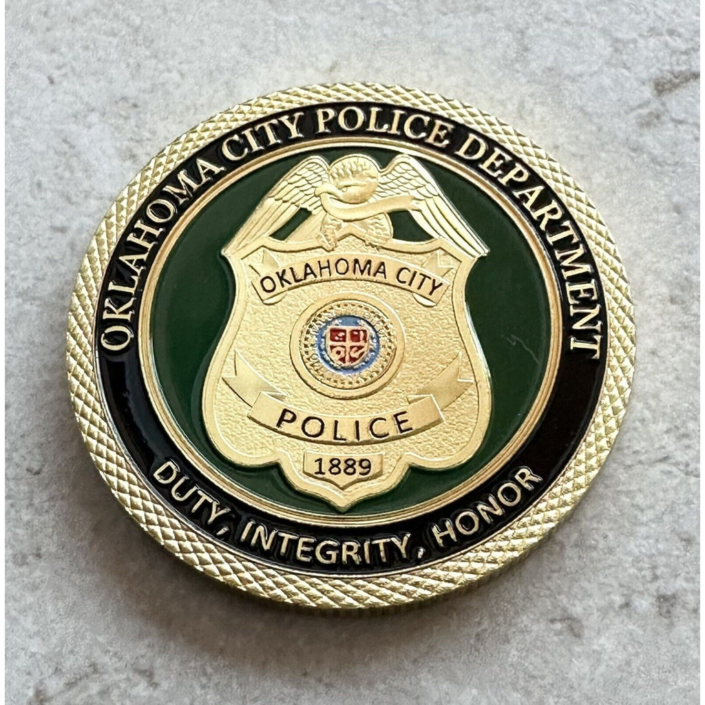 Oklahoma City Police Dept Challenge Coin With Display Case