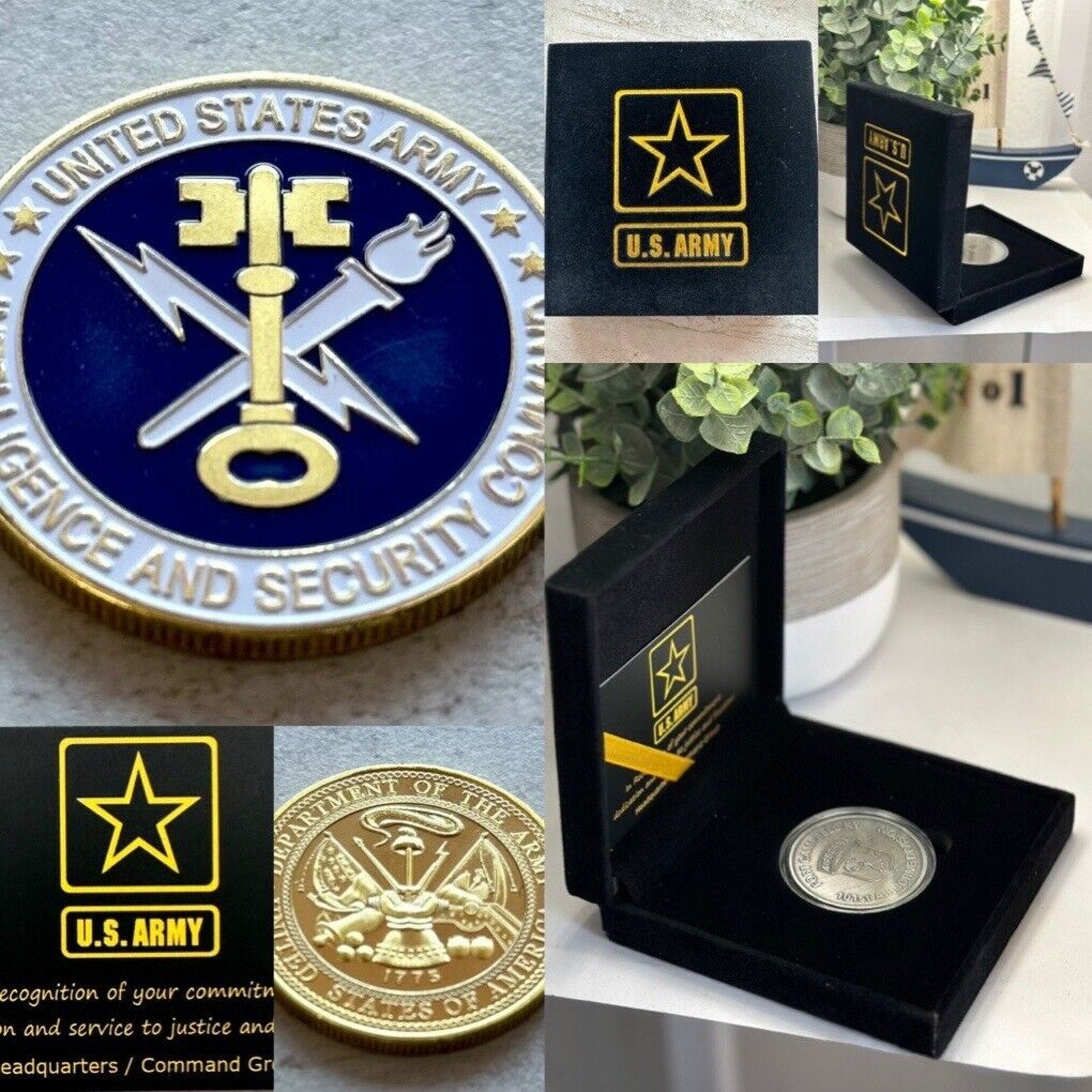 US ARMY INTELLIGENCE AND SECURITY COMMAND Challenge Coin W Special Army Case