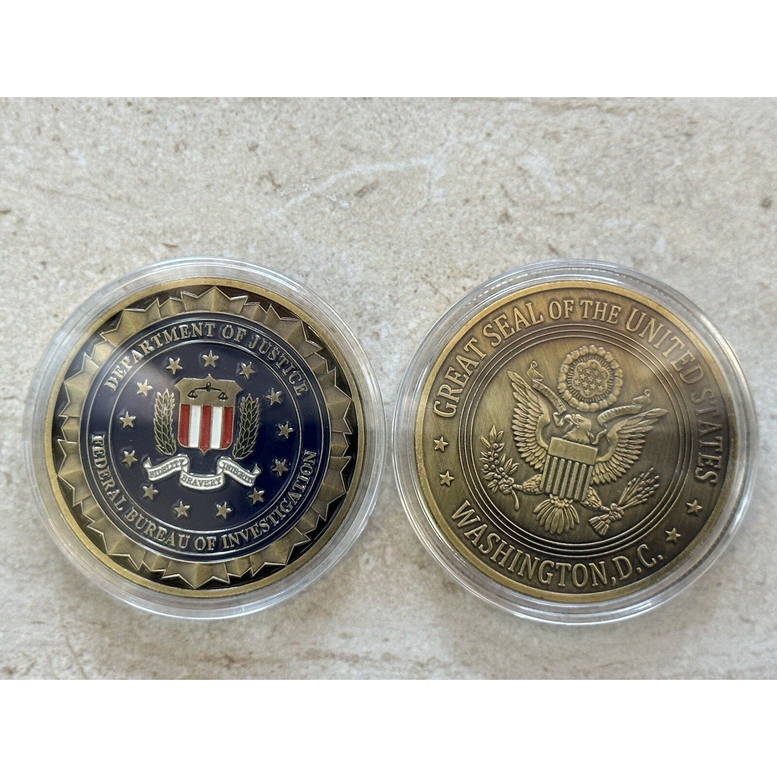 FBI Ultra Rare ILAF Department of Justice FBI Coin W/ Retirement Award