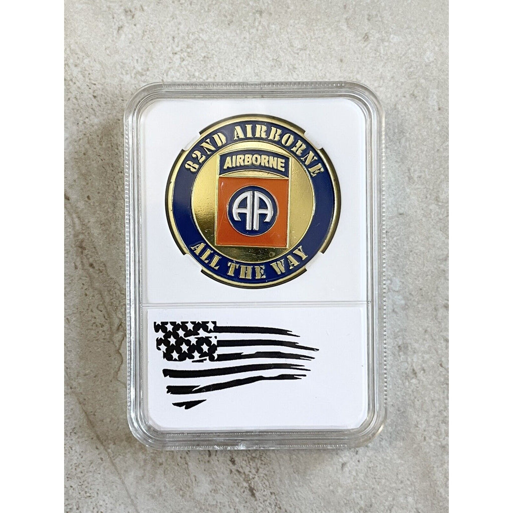US ARMY 82nd Airborne Division "All The Way" Challenge Coin With Case