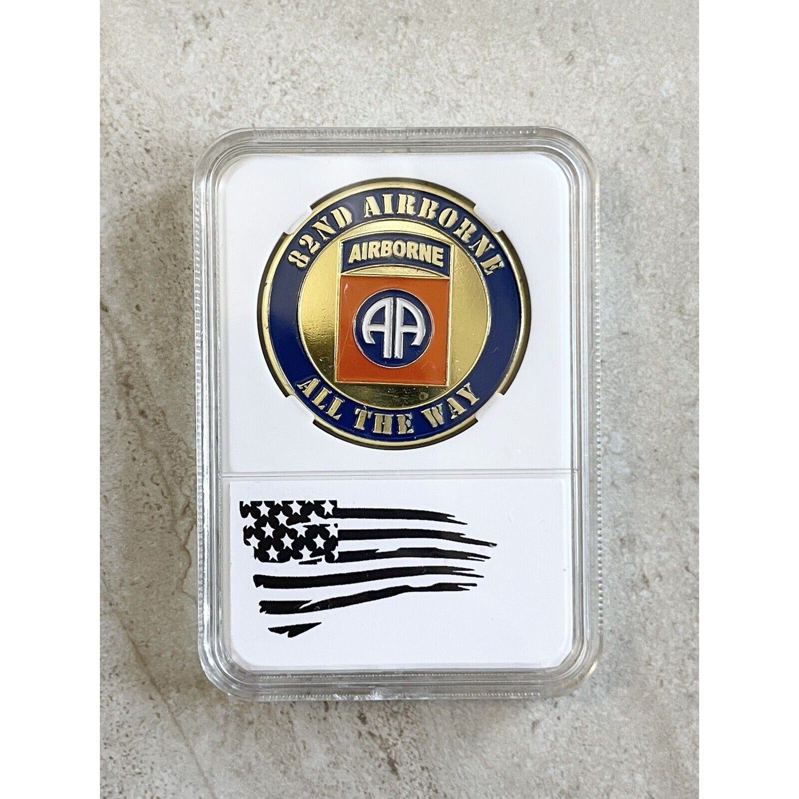 US ARMY 82nd Airborne Division "All The Way" Challenge Coin With Case