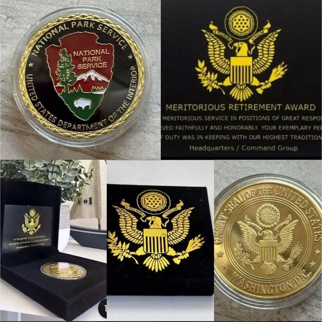 U.S National Park Service Coin, USNPS New - US Gov Agency W/ Retirement Award