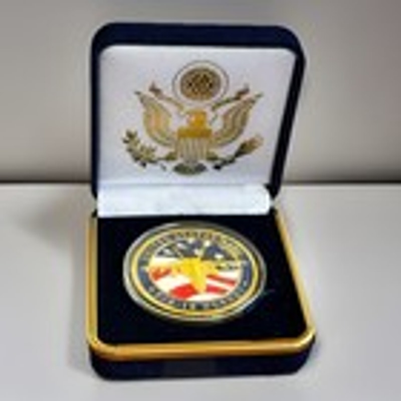 Department of Energy (DOE) Challenge Coin With Blue Velvet Case. Fast Shipping!