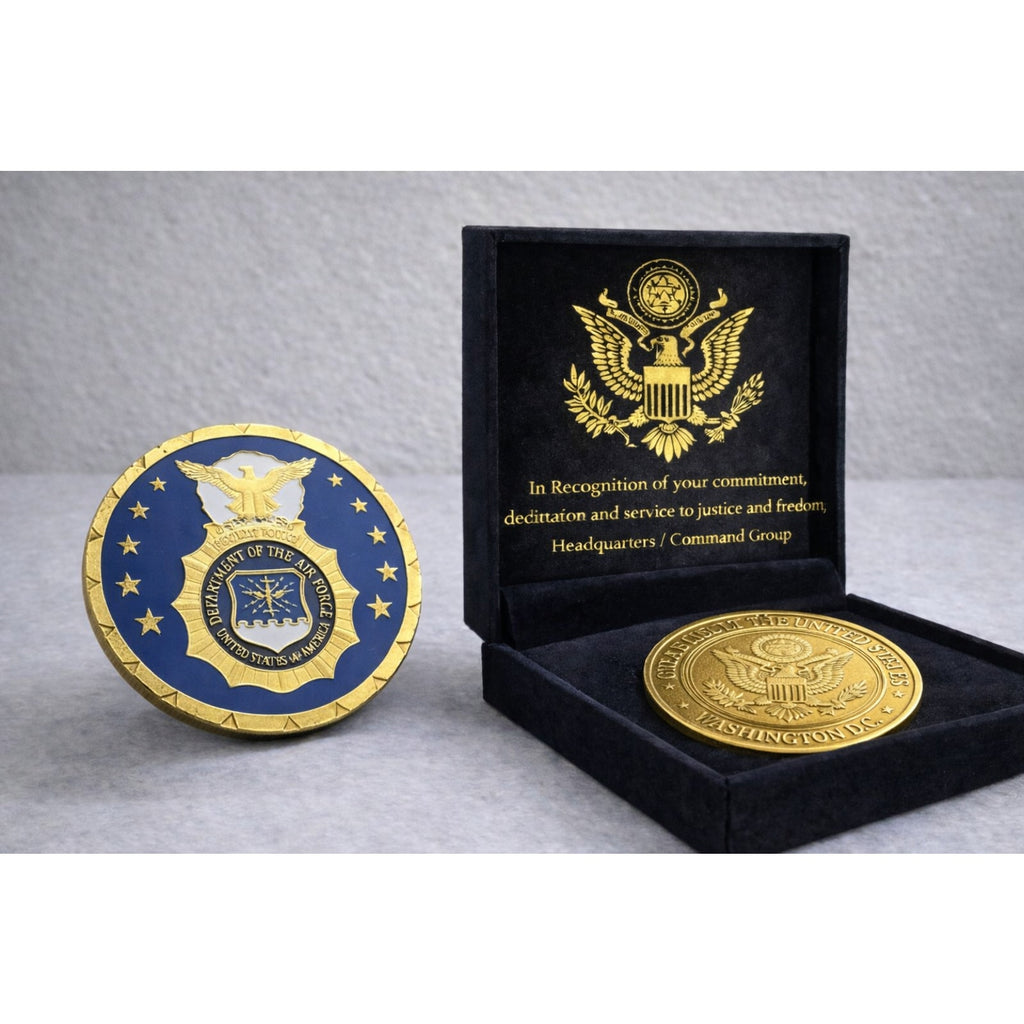 United States Air Force SECURITY FORCES Challenge Coin w/ Achievement Award