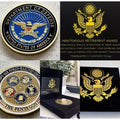 DOD Department Of Defense Pentagon Challenge Coin With Retirement Award
