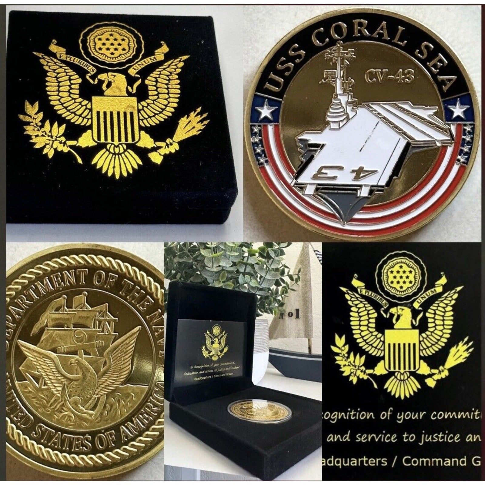 US NAVY - USS CORAL SEA CV-43 Challenge Coin USA