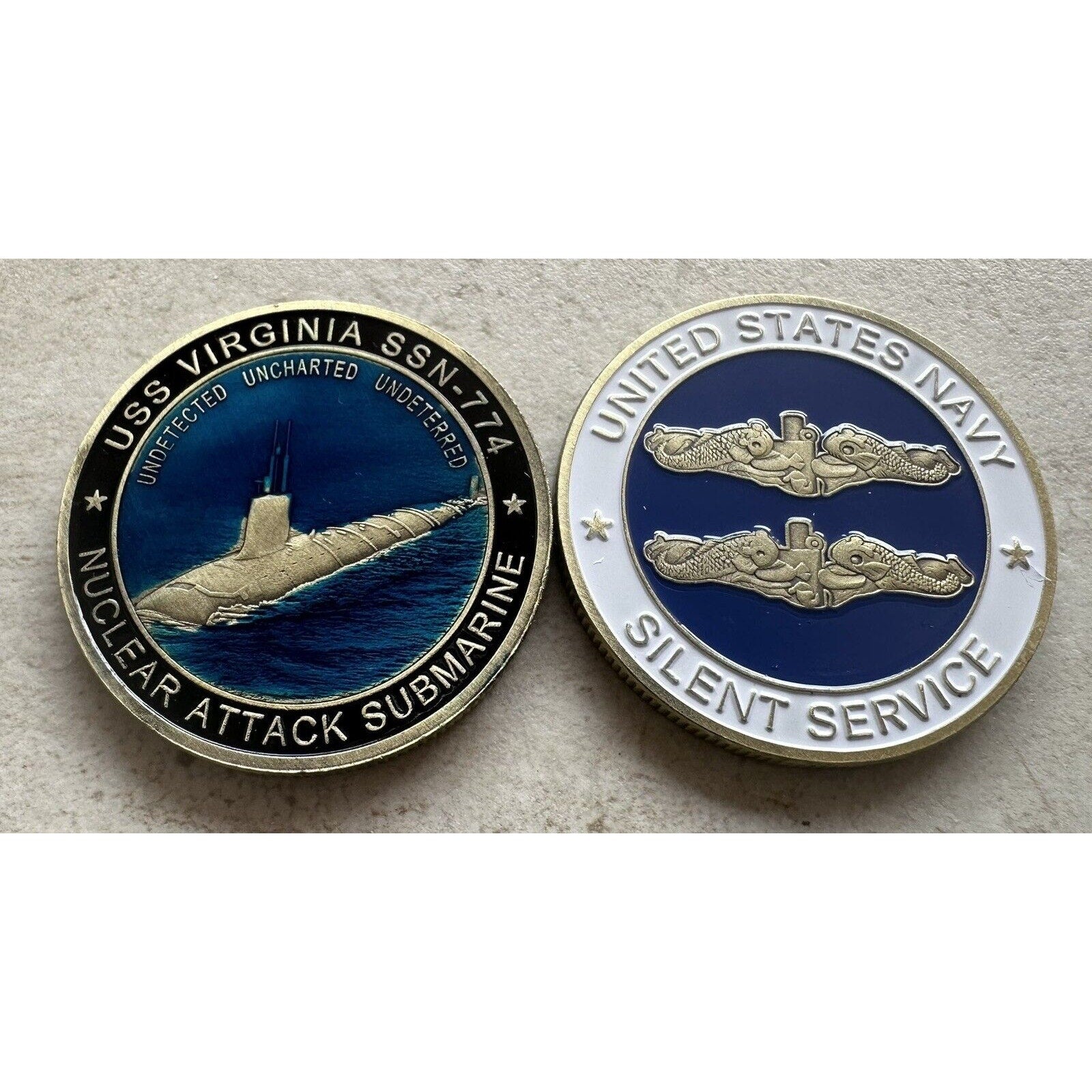 USN USS VIRGINIA SSN 774 NUCLEAR SUBMARINE Uncharted! Undetected! Undeterred!